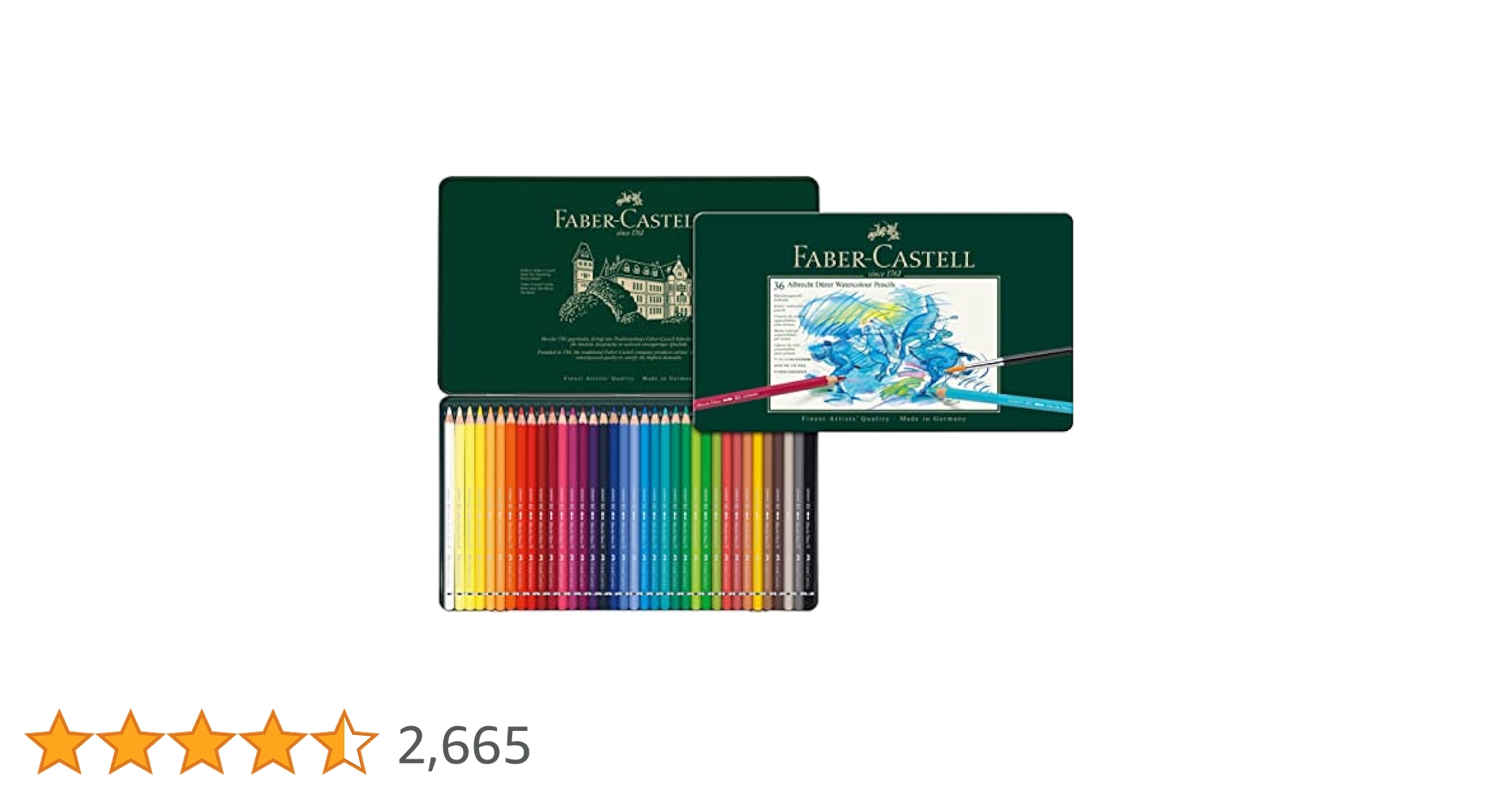 ファーバーカステル アルブレヒト デューラ水彩色鉛筆 36色 缶入 117536 アルブレヒト・デューラー 水彩色鉛筆 36色 (缶入)