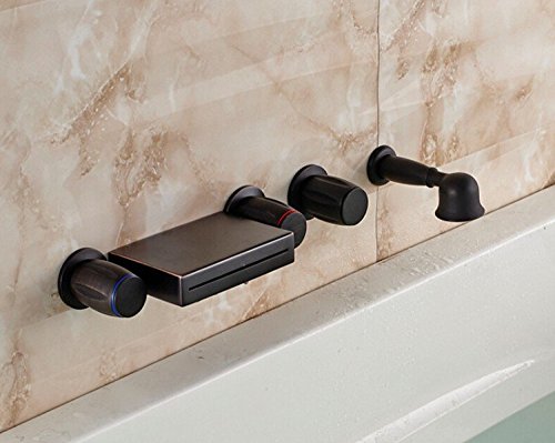 Robinet de baignoire LED mural à 3 poignées et douchette Gowe 5 pcs