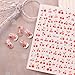 JMEOWIO 6 Sheets Cherry Fruit Nail Art Stickers Decals Self-Adhesive Nail Supplies Design Decoration Accessories