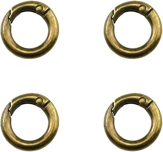 HAHIYO Round Carabiner Spring Ring Sturdy Closure Larger Opening Strong Connection Easy Extend Alloy Flat