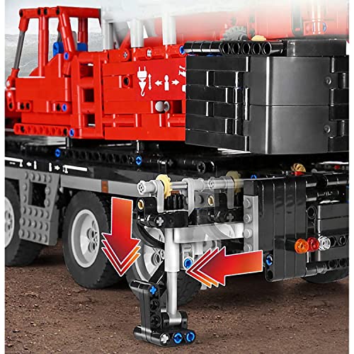 RcBrick Technik LKW Kran Modell, 4460 Teile Technik Schwerlastkran Technic Ferngesteuert Kranwagen mit 5 Motor Moc… – Bild 7