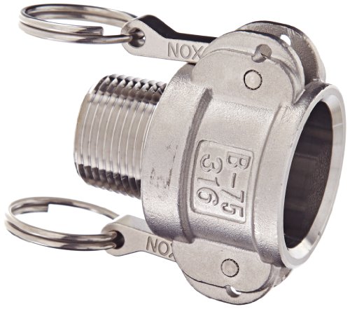Dixon Valve & Coupling G75-B-SS Investment Cast Stainless Steel 316 Global Type B Cam and Groove Hose Fitting, 3/4" Socket x 3/4" NPT Male