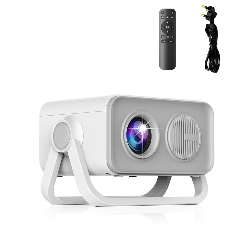 2025 upgraded 360°Adjustable Dual Stand AI Auto Keystone Electric Focus Mini Portable Projector with Bluetooth 5.0, 1080P support Outdoor movie Projector compatible with HDMI/USB/Phone