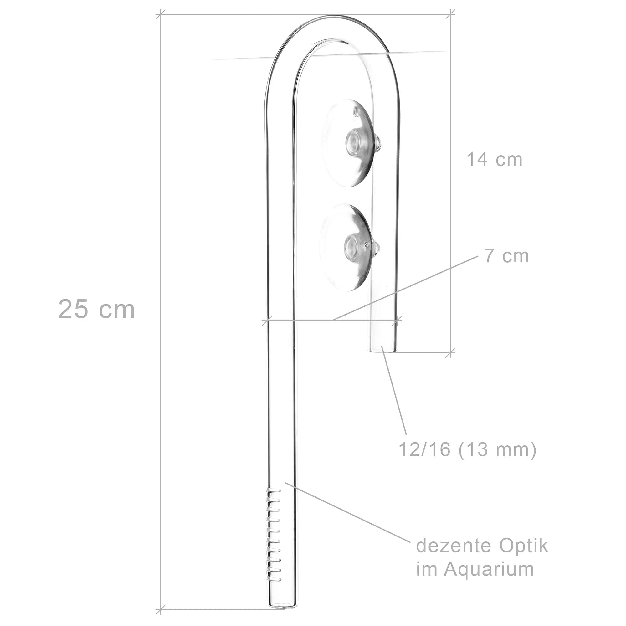 Lily Pipe Inflow-Outflow Set - Aquarium Filtereinlauf Filterauslauf (13mm für 12/16mm Schlauch, Inflow 23cm)