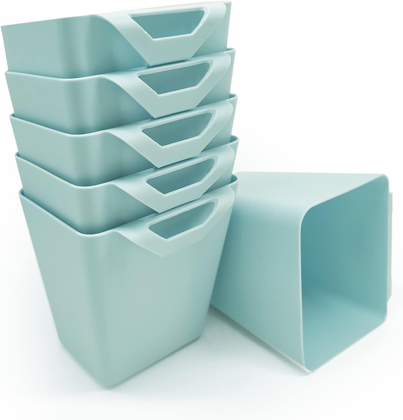 6 Pack Hanging Cup Holder Rolling Cart Organizer Accessories Trolley Basket Storage Hanging Bucket Hanging Container for Kids