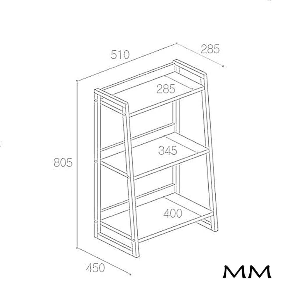 Bastidores de Almacenamiento Trapezoid Bookshelf 3 Nibookrack Boot Bootchase Bookcase Finishing Rack Estantería de Productos Básicos