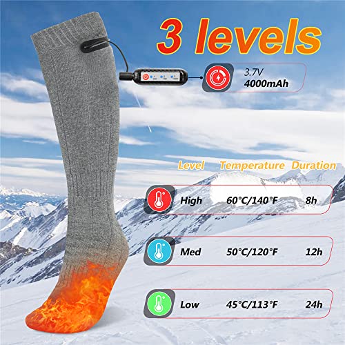 Chanarily Electric Heated Socks, Rechargeable Heated Socks Thermal Sock Heating Socks Foot Warmer Winter Warm Cotton Socks With 3 Heating Settings For Men Women Outdoor Sport - 2Xl #TOP2
