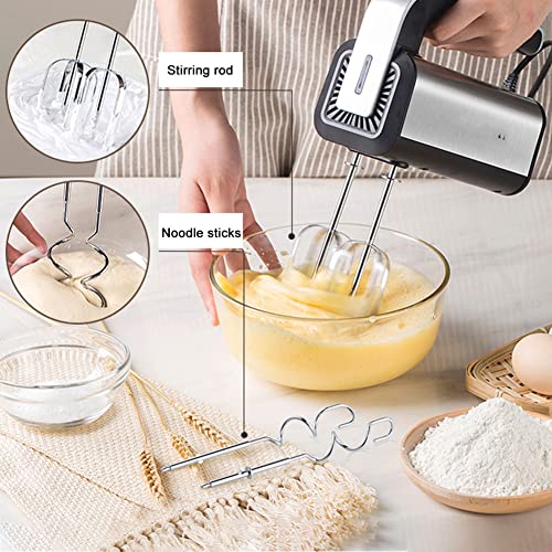 800W Hand Mixer Electric – Stainless Steel Accessories, Turbo Boost & 5 Speed for Easy Whipping Dough & Cream – Self-Control Speed, Eject Button – Kitchen Mixers - Image 3