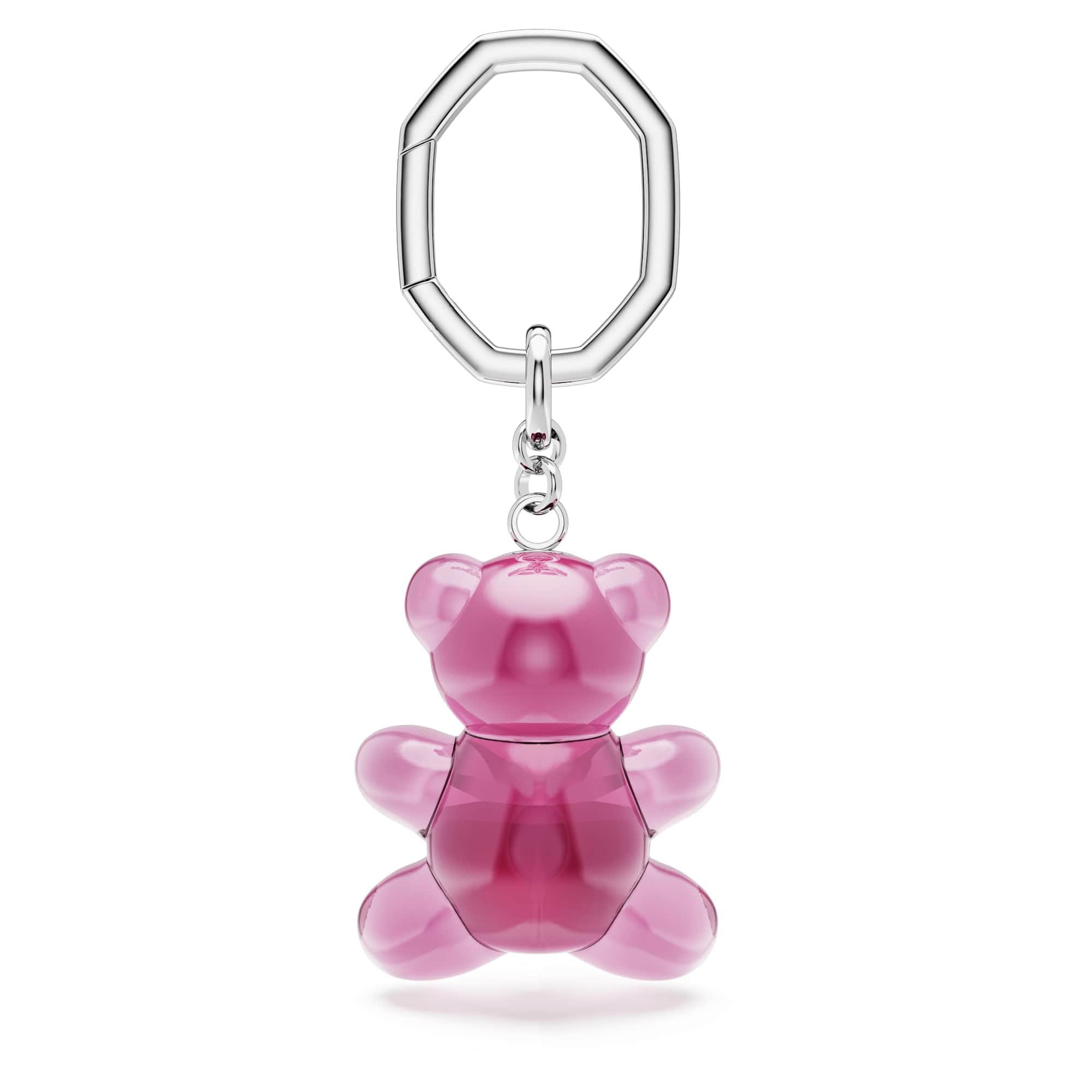 Swarovski Brelok do kluczy Teddy, Niedźwiedź, Różowy, Powłoka z rodu
