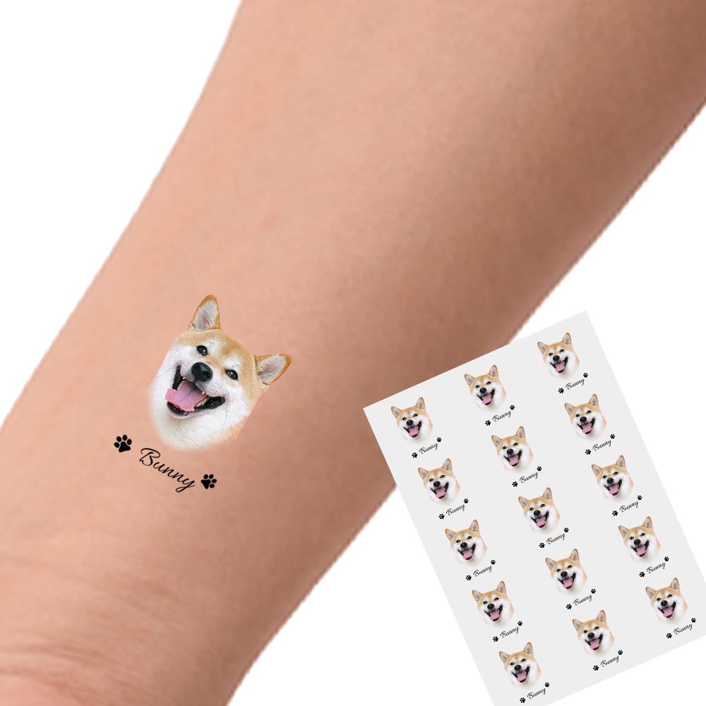 YESCUSTOM Custom Temporary Tattoos with Photo Personalized Face Tattoo with Logo for Adults Couple Women Men Custom Name Tattoos for Birthday Wedding