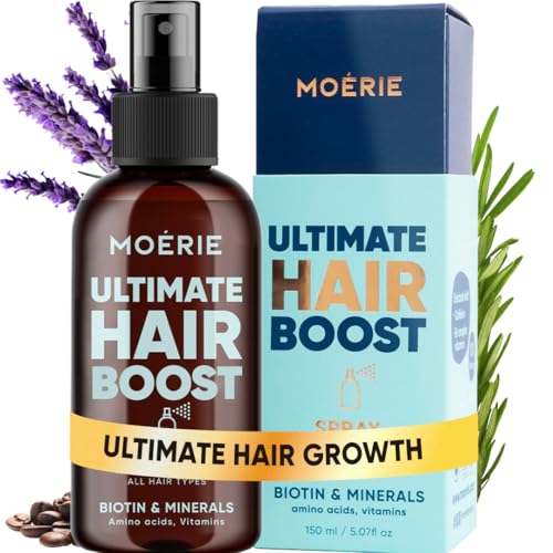 Moerie Hair Growth Serum Spray for Men and Women Hair Loss Solution with Biotin and Rosemary Thickening Serum for Hair Regrowth and Thinning Hair - Ultimate Scalp and Growth Care