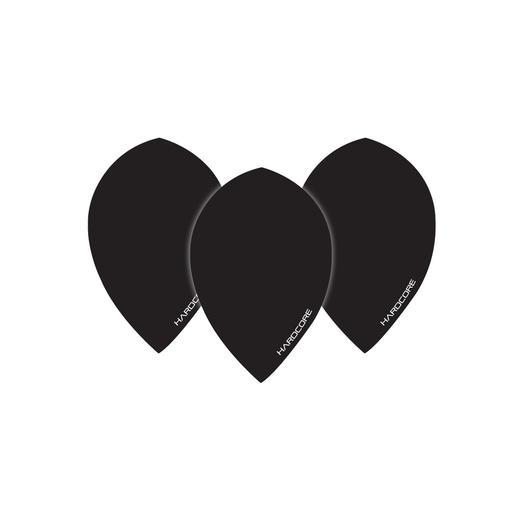 RED DRAGON Hardcore XT Noir Oversized Extra Thick Pear Dart Flights - 5 Jeux par Paquet (15 Dart Vols au Total)