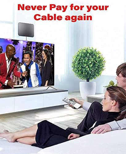 TV Aerial, IndoorTV Aerial Digital HD Freeview 200+ Miles Range with Amplifier Signal Booster,4K 1080P HD VHF UHF TV Tuner DVB-T Television Radio High Gain Stronger Reception
