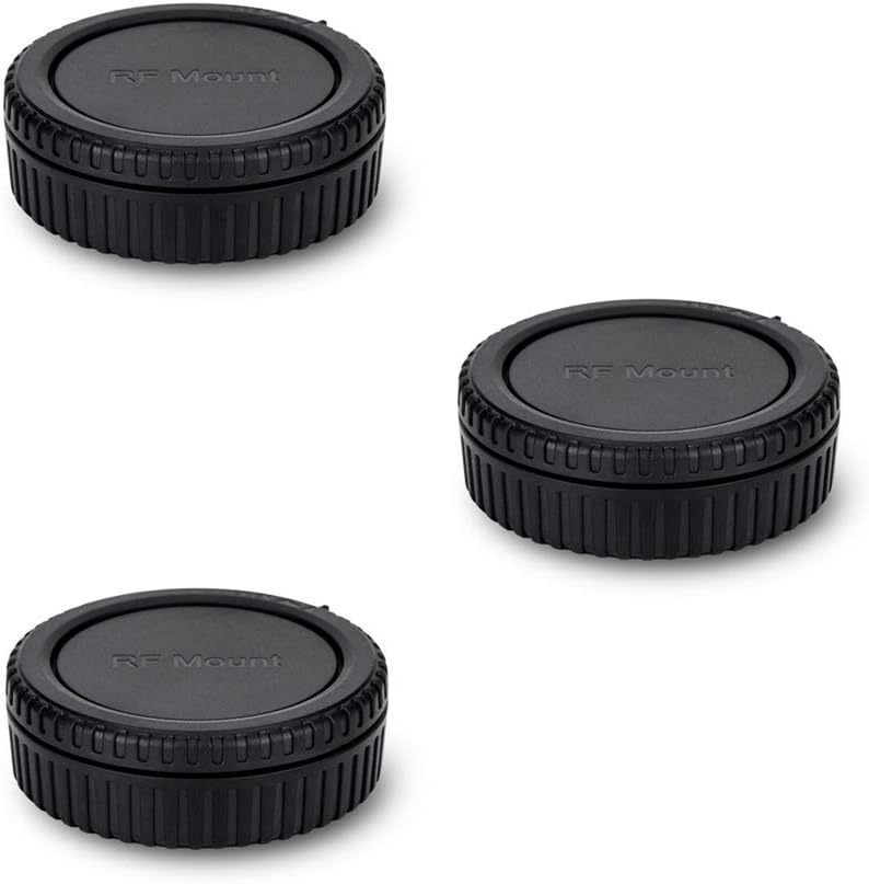 JJC Rear Lens Cap & Body Cap Cover Fit for Canon RF Mount for Canon EOS R Replaces RF Rear Lens Cap & R-F-5 Body Cap -3 Packs