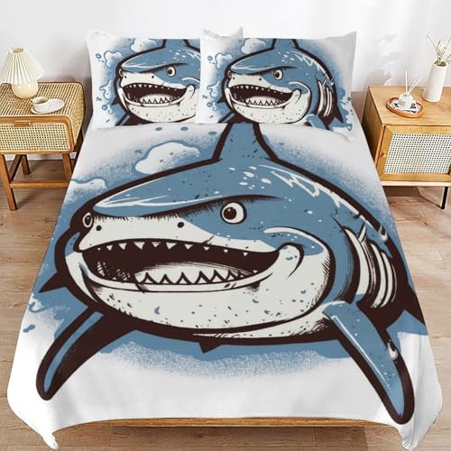 Housse de couette pour grand lit réversible linge de lit 3 pièces avec fermeture éclair - 7