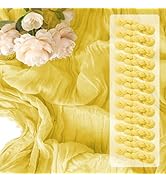 12 Pack Light Yellow Spring Easter Table Runner 10FT Yellow Cheesecloth Table Runner 21x120 inch ...