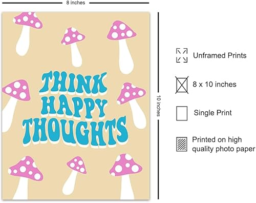 Miniatura 2 de Trendy positive Quotes Wall Decor - Trippy Preppy Room Decor - 60s 70s Retro - Funky Wall Art - Happy Home Art - Eclectic Pop art - Trippy Print -