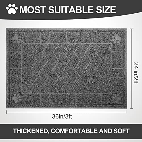 Image of Cat Litter Box Mat, 35 inch x 24 inch Large Kitty Litter Trapping Mat Keep Floor Clean, Litter Box Mat Scatter Control, Waterproof, Easy to Clean, Durable Large Size Litter Mats for Floor