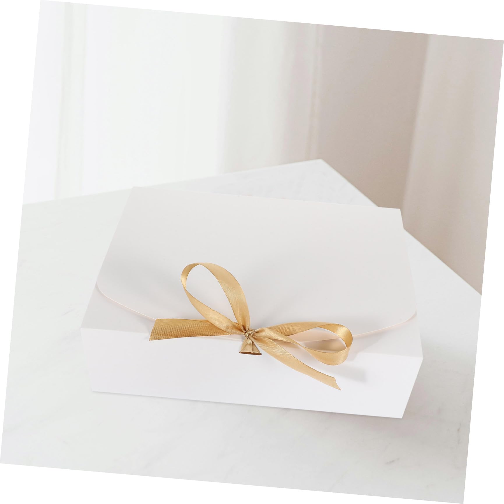 ibasenice 10 Stück Faltbare Geschenkbox mit Schleife Karton Geschenkverpackung Weiße Braut Antragsbox mit Klappdeckel Vielseitige Party und Hochzeitsgeschenk Schachtel aus Stabilem Karton