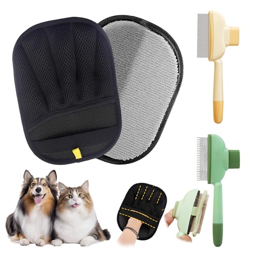 Electrostatic Pet Hair Remover Glove 5-Finger 2x Pack and