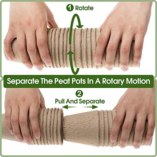 Jumlaner 120 Packs Peat Pots Seed Starter Pots 100% Eco-Friendly Biodegradable Seed Starting Pots Seedlings Planting Germination Nursery Pots With Plant Labels For Indoor Outdoor Garden 3 Inch Round #TOP3