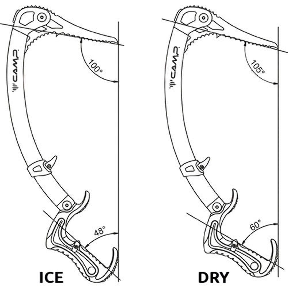 Camp Ascia per Ghiaccio X-Dream/X-All Mountain Ice, Testa Nera, Manico di Legno, Arrampicata su Ghiaccio