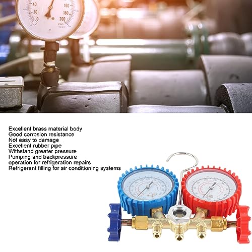 Set de Manómetro para R134A con Tres Tubos y Cuerpo de Latón miniatura 4