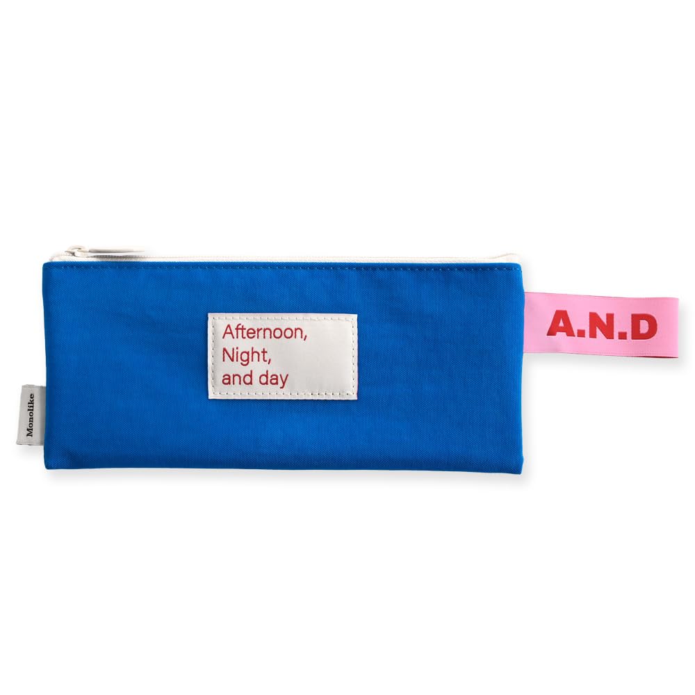 Monolike Afternoon Night and Day flat Pencil Case, Blue - Pen Pouch, Portable Pencil Bag, Office Pouch case