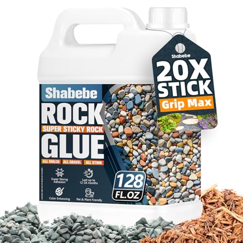 Shabebe Rock Glue for Landscaping - 1 Gallon Mulch Glue