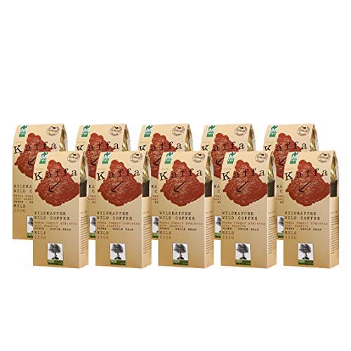 Original Food Kaffa Wild-Kaffee mild ganze Bohne 250g bio vegan fair Arabica Mild, 10er Pack