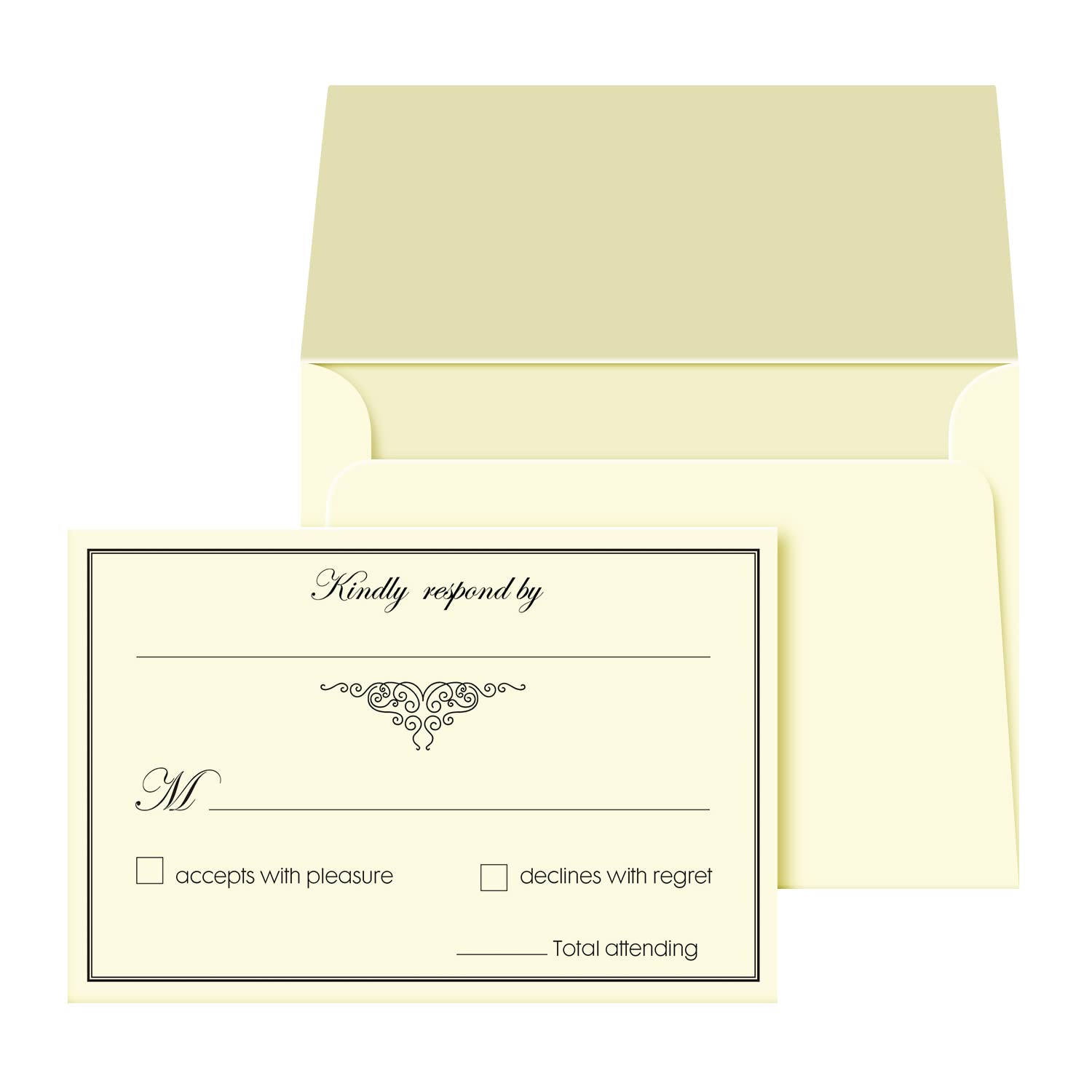Superfine Printing Inc Rsvp Hochzeit Rückkehr-Karten, Sahne, Größe 4 x 6 Mit A6 Umschlägen 50 pro Packung