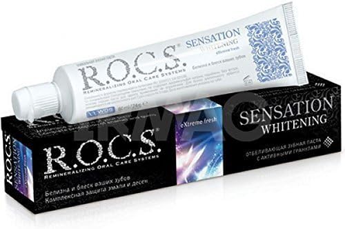 R.O.C.S Toothpaste "Sensation Whitening" 74ml. Fluoride Free.