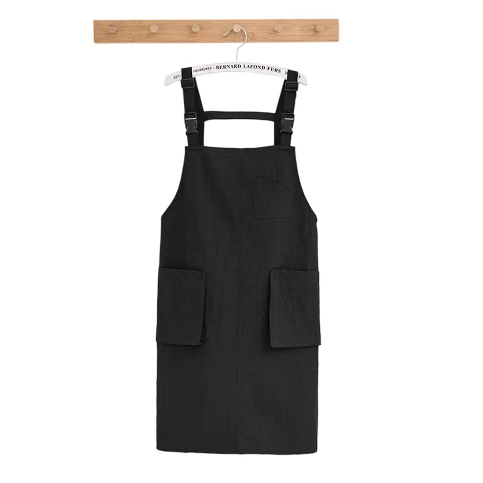 Grembiule da donna con fibbie regolabili, tinta unita, con tasche per cucinare, giardinaggio e barbiere