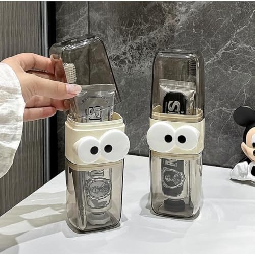 Image of Portable Transparent Toothbrush Travel Case - Anti-Bacterial Toothbrush Cover, Portable Holder for Home & Travel (2, Emoji)