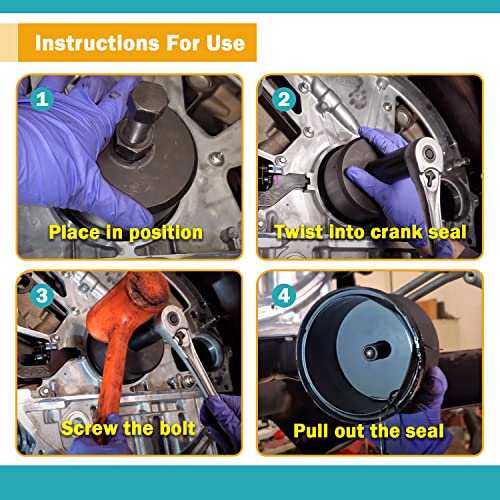 Bonbo 303-1513 6.7L Rear Crankshaft Seal Remover Alt St-148 For 2011-2019 Ford Super Duty F-250, F-350, F-450, F-550 And F-650/750(4Pcs) #TOP3