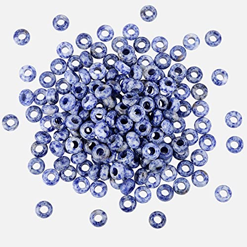 mookaitedecor 25 Pcs Sodalite Large Hole Beads for Jewelry Making
