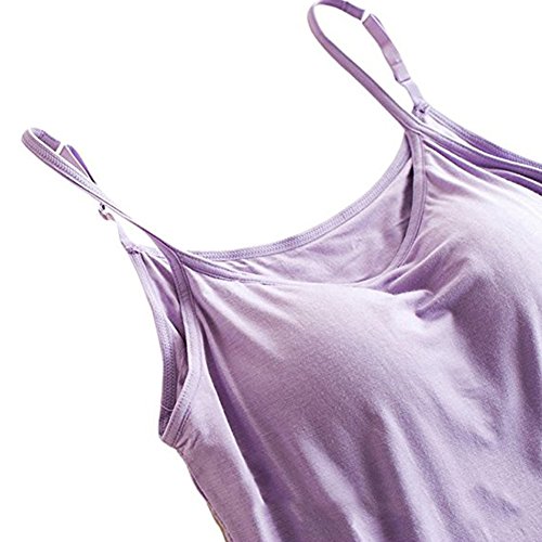 Image of Womens Modal Built-in Bra Padded Camisole Yoga Tanks Tops