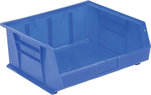 Cubo apilable de plástico azul 16-1/2 x 14-3/4 x 7 - Lote de 6