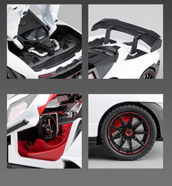 Image of Compatible for 1:24 Mclaren Senna Toy Car Model, Diecast Collectible Pull Back Model Car with Sound and Light, Toy Gift Vehicles for Adults Kids Boys Girls【Black】