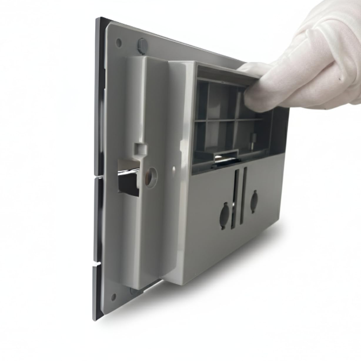 Placa de Accionamiento para WC Gun Metal para Cisterna Empotrada Doble Descarga - Pulsador Inodoro de Pared - Diseño Moderno para Ahorro de Agua - Botón de Descarga