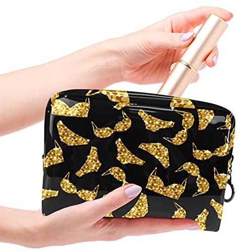 Trousse de maquillage rétro à pois multicolore avec zip et format vanity compact - 4