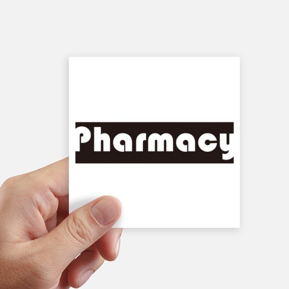 Autocollant carré Pharmacie Noir DIYthinker pour ordinateur, valise et moto x8
