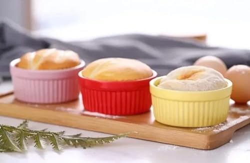 Kit 2 Ramekin Cerâmica Colorido 50ml Molheira Potinho