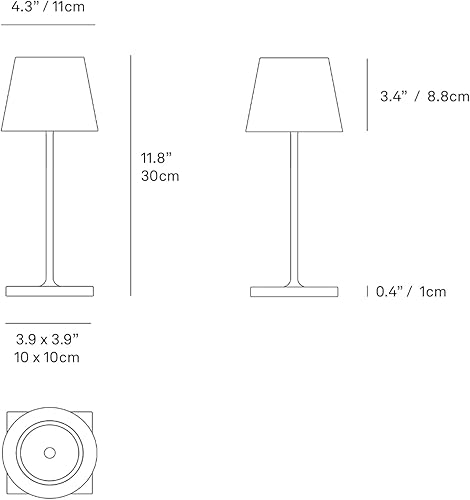 Miniatura 4 de Zafferano Poldina Pro Mini Lámpara de Mesa (Color Arena) en Aluminio, Protección IP54, Uso InteriorExterior, Base de Carga Contacto Incluida, 11",