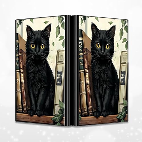 Image of Slim Credit Card Holder, Black Cat Books RFID Blocking Metal Wallet for Men & Women, Aluminum Minimalist Hard Case Pocket-Sized Business Cards Organizer (Fits Up to 10 Cards)