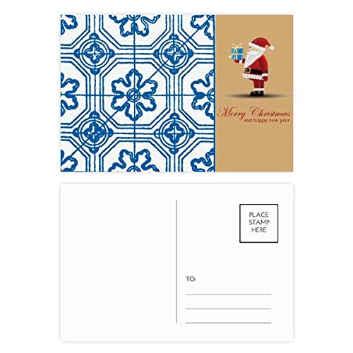 Cartes postales Talavera avec motif floral bleu élégant pour correspondance raffinée