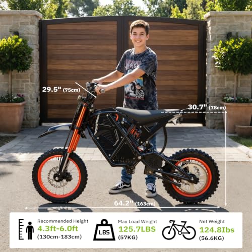 Image of Windone RM7 Pro Electric Dirt Bike for Teens & Adults, 45MPH, 1248WH | 4000W Electric Motorcycle, 14 inch /12 inch Off-Road Tire Ebike, Dual Hydraulic Brakes, Full Suspension, 3-Speed Modes