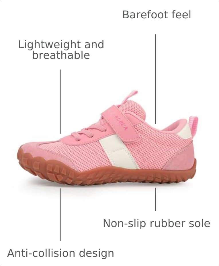 Image of KUBUA Kids Barefoot Shoes Boys Girls Wide Toe Box Zero Drop Sneakers | Breathable Lightweight, Reinforced Toe, Minimalist, Hiking, Tennis, Running, Walking, School, Toddler, Little Kid, Big Kid