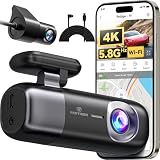 REDTIGER F9 & C-C Power Cord, Dash Cam 4K Front and Rear 1080P, 5.8GHz WiFi GPS Car Camera with APP Control, Dual Dash Camera for Cars, Loop Recording(SD Card Not Included)