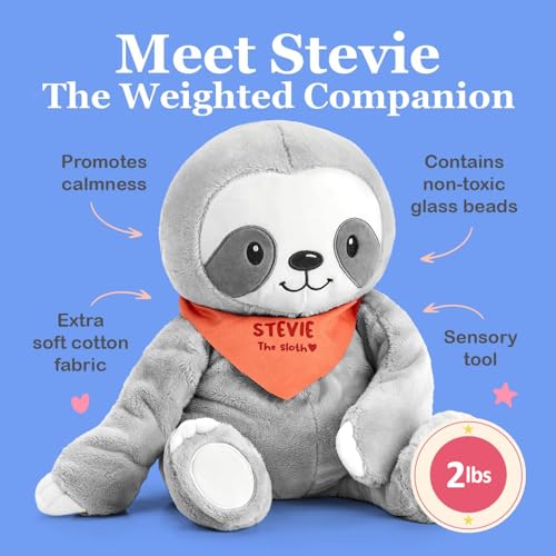 Image of Lilly's Love Weighted Stuffed Animal, 2lb | Sensory Plush for Kids & Adults | Machine Washable Plushie w /Removable Inner | Calming Weighted Stuffed Animal for Anxiety, Stevie The Sloth